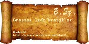 Brassai Szókratész névjegykártya
